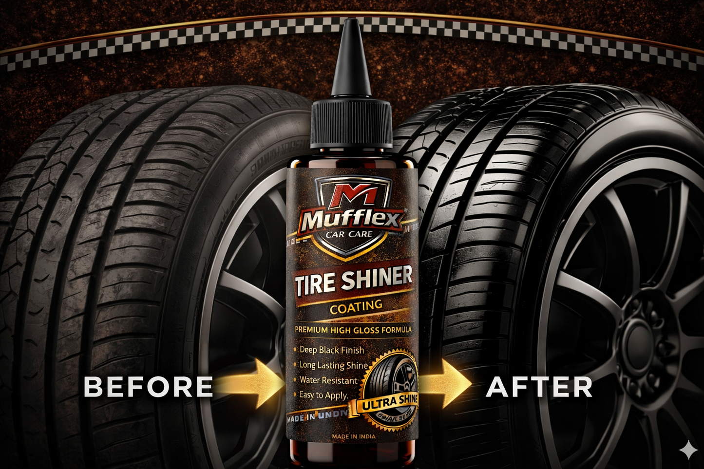 Platic & Rubber Tire Black Serum Gel Coating Formula