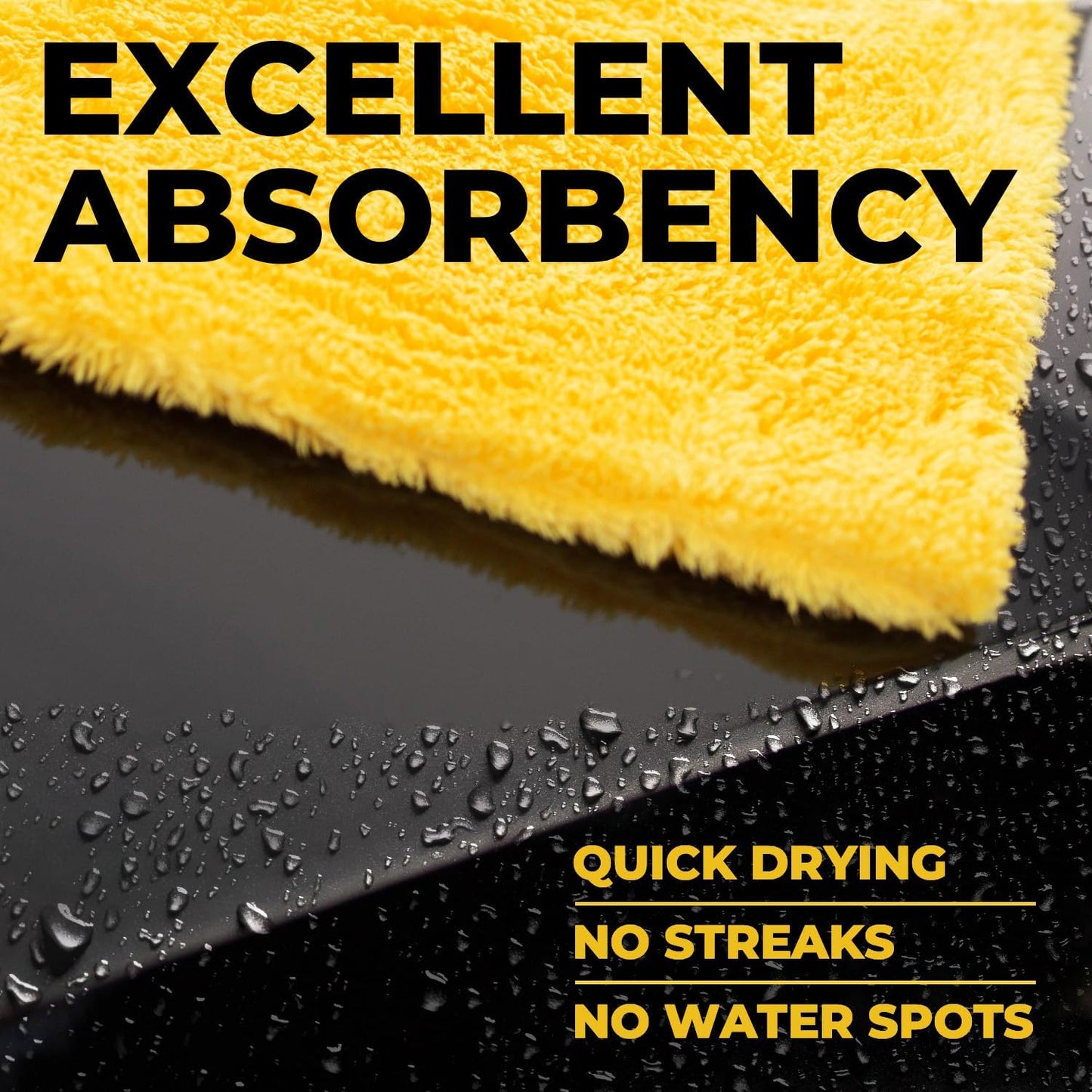 Edgeless Microfiber Towels for Cars – 2PCS (40X40) - 540 GSM - Super Soft Detailing & Buffing – Scratch-Free & Absorbent Microfiber Cleaning Cloths for Car Polishing